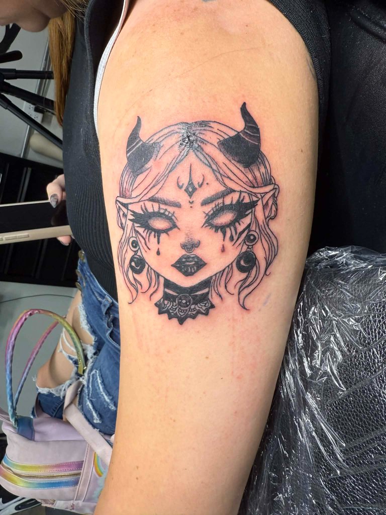 Demon girl with horns