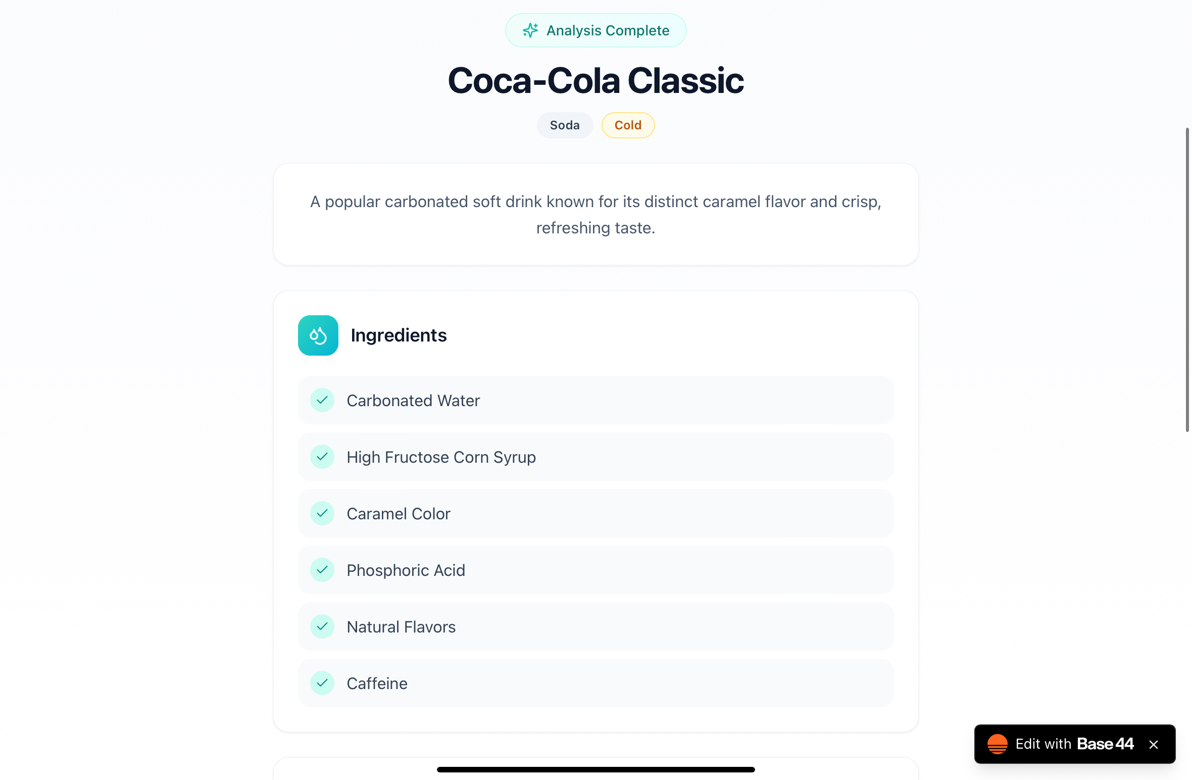 Drink Scanner template preview