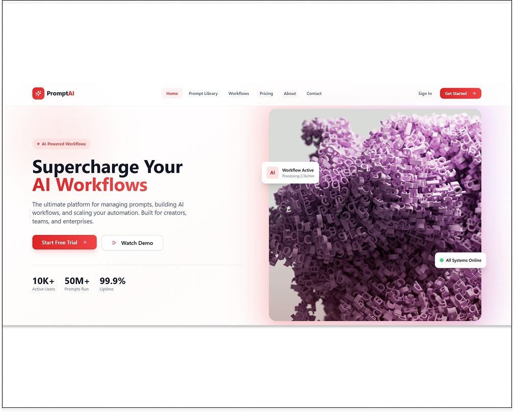 PromptAI — AI Prompt Management Platform template preview
