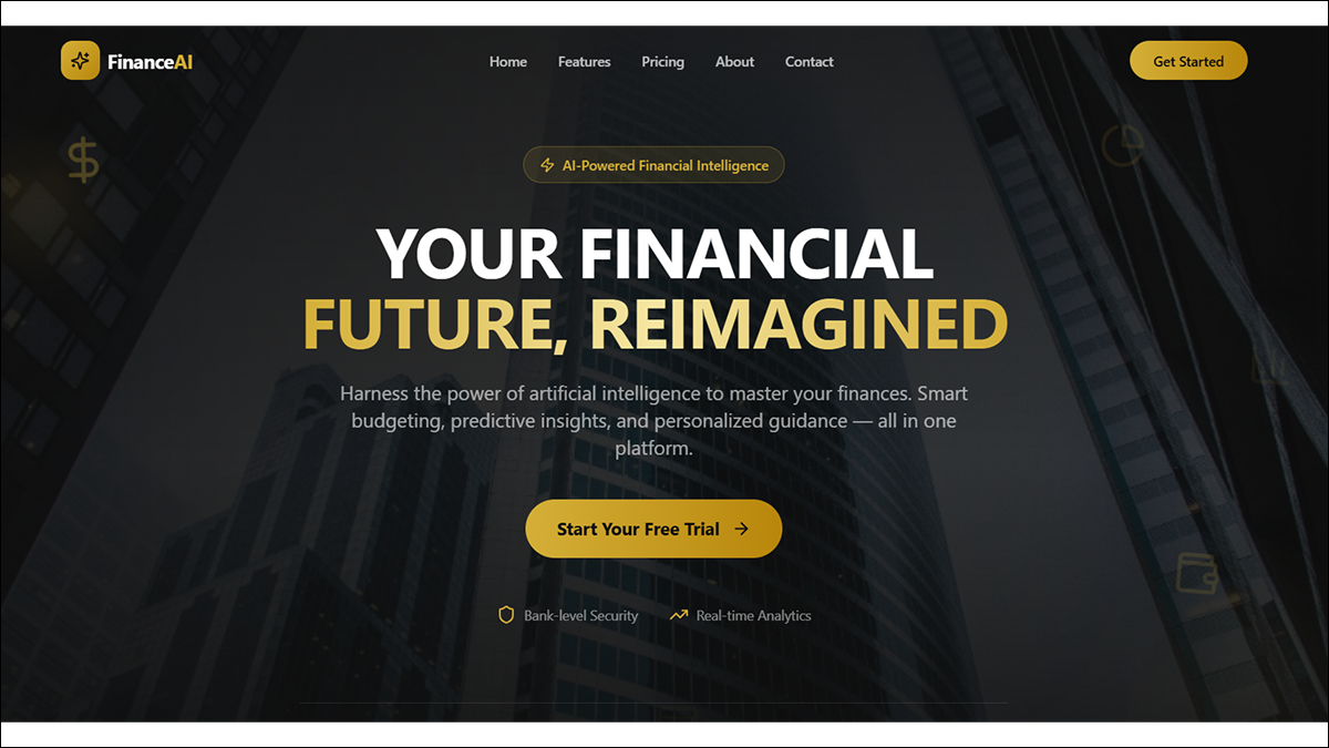 FinanceAI — Smart Financial Planning Platform template preview