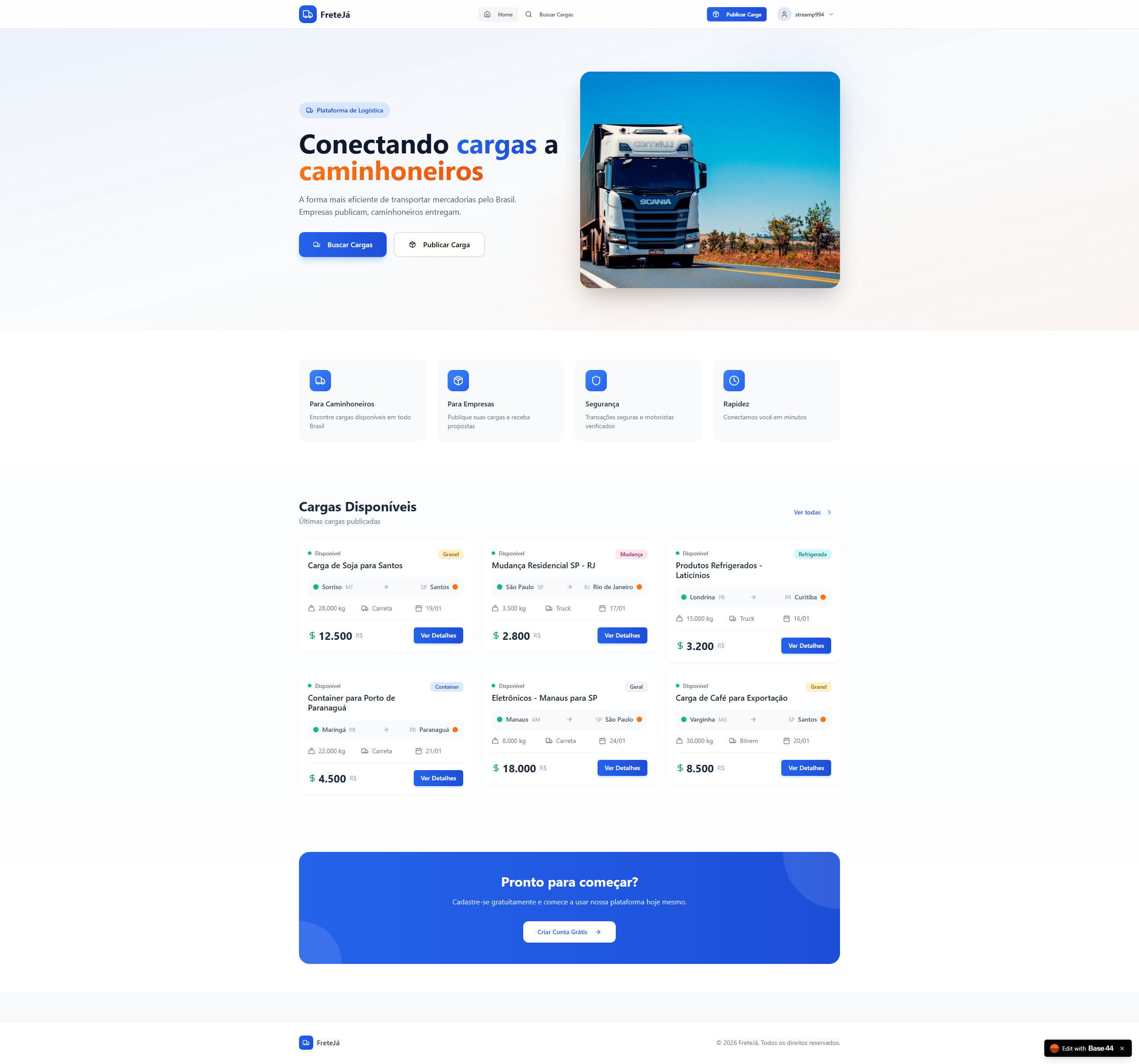 App Cargo  template preview
