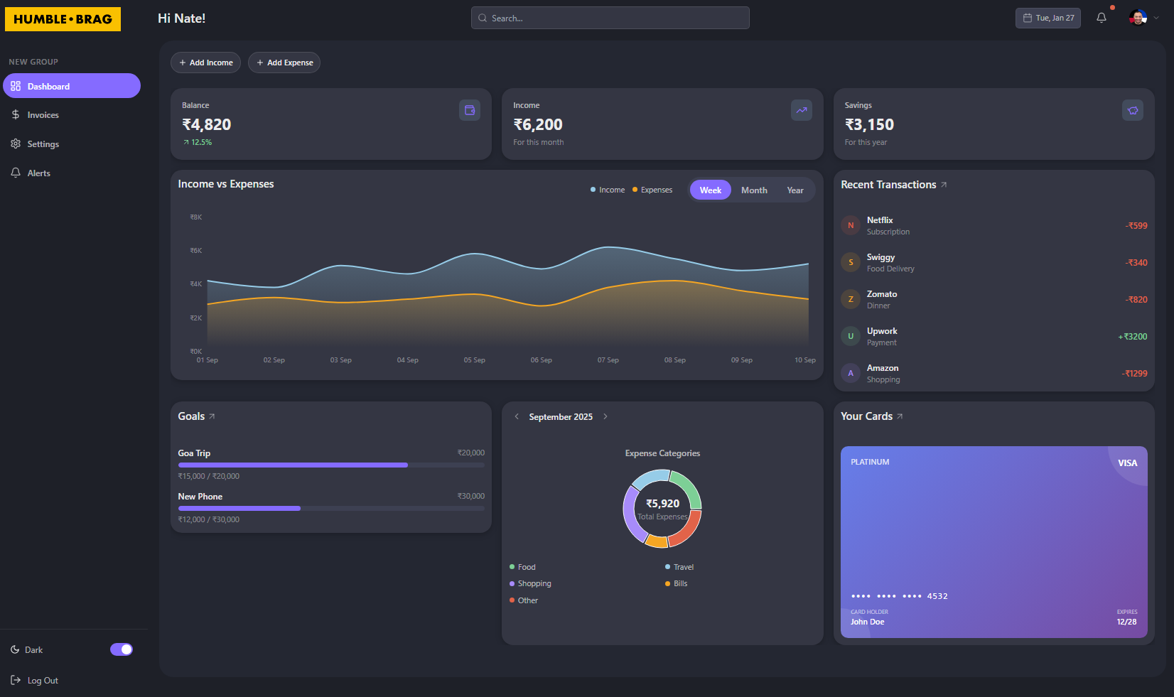 Advance UI Dashboard - KING template preview