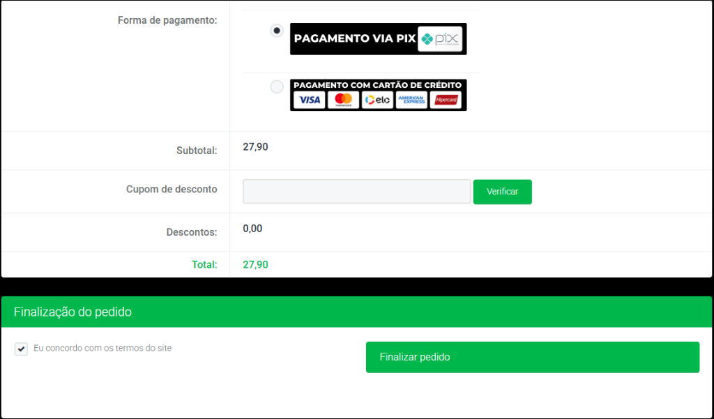 Pagamento e Confirmação