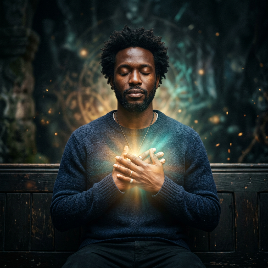 African man emotional well-being
