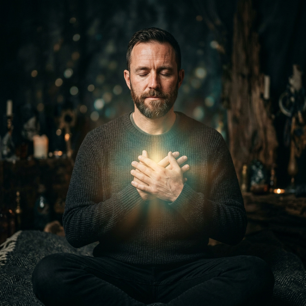 Caucasian man emotional well-being