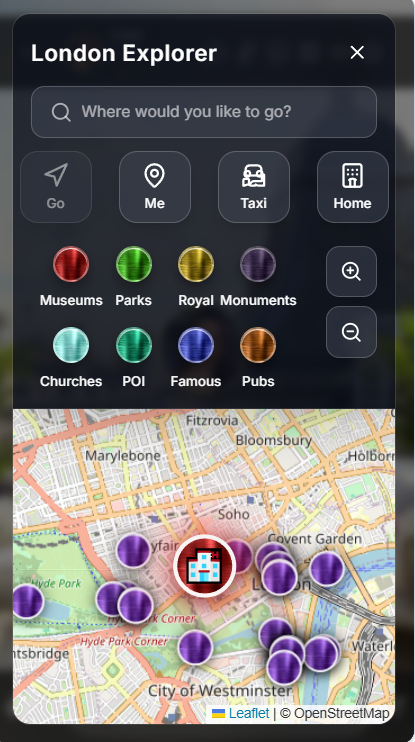 London Explorer Map Interface