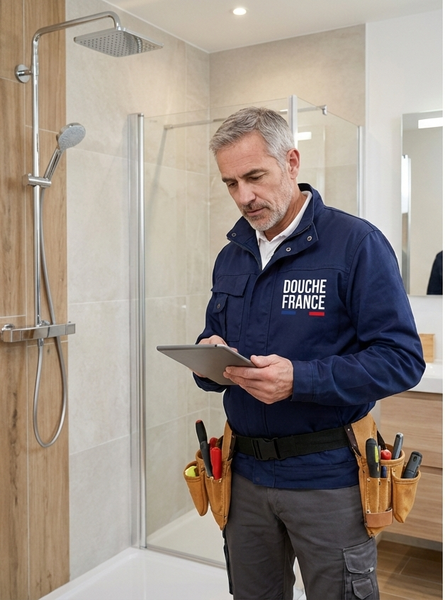 Technicien effectuant une visite technique à domicile