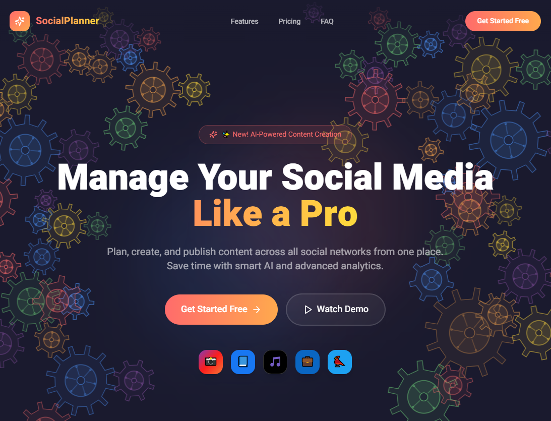 SocialPlanner Landing Page Template - Modern SaaS Funnel template preview