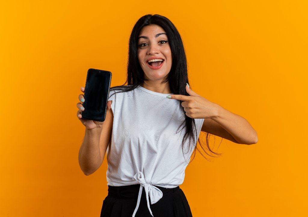 Cliente feliz com iPhone