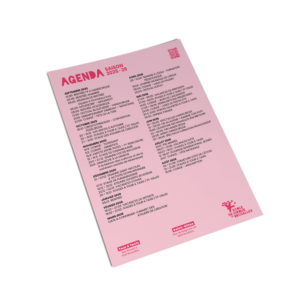 École de Cirque de Bruxelles season agenda