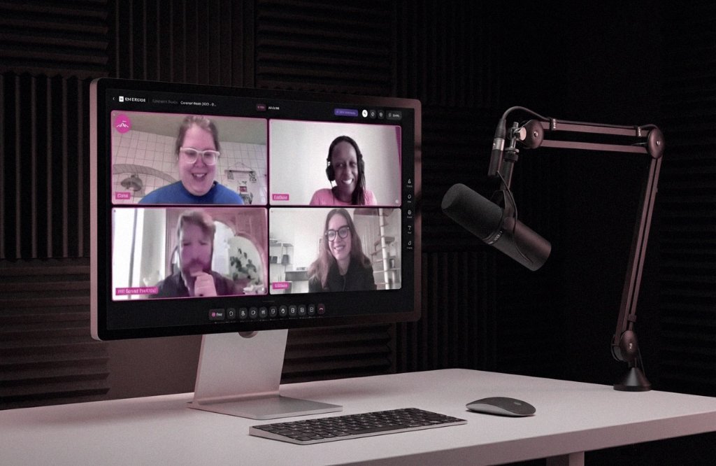 Podcast production workspace