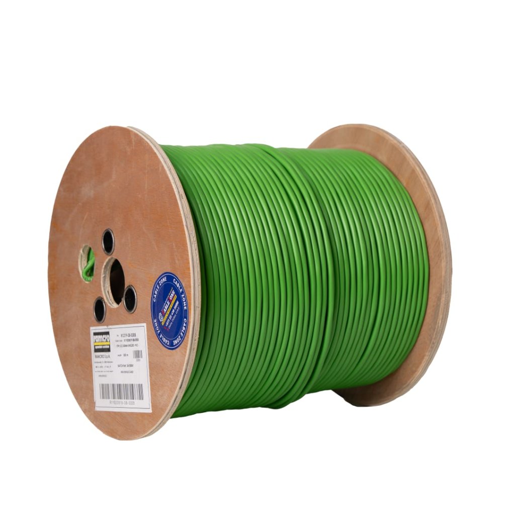 R1219 1PR0.8 EIB BUS GRN SCREENED PVC 305M