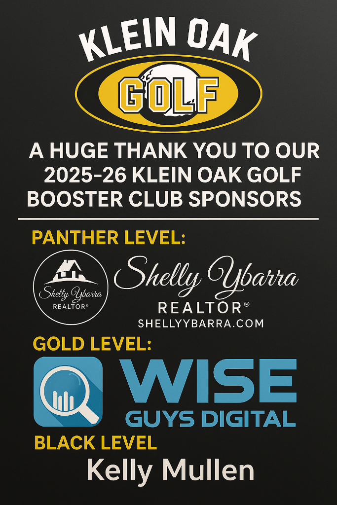 Klein Oak Golf Booster Club Sponsors
