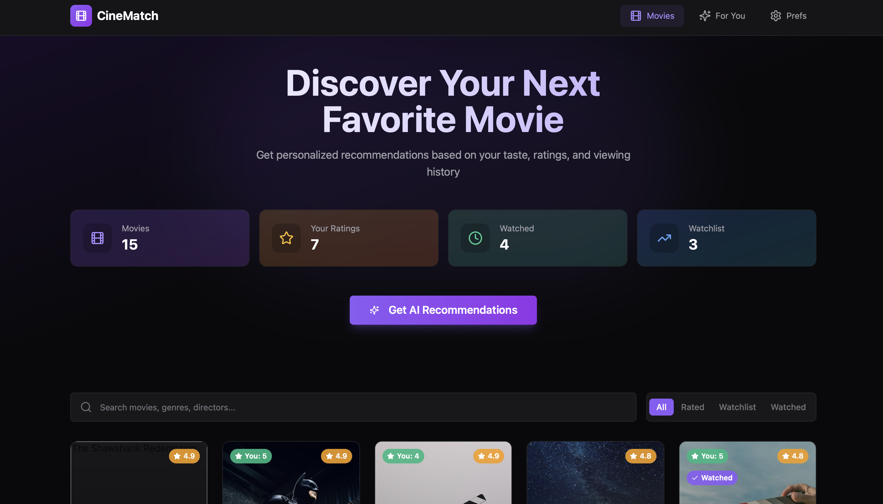 Cinematch template preview