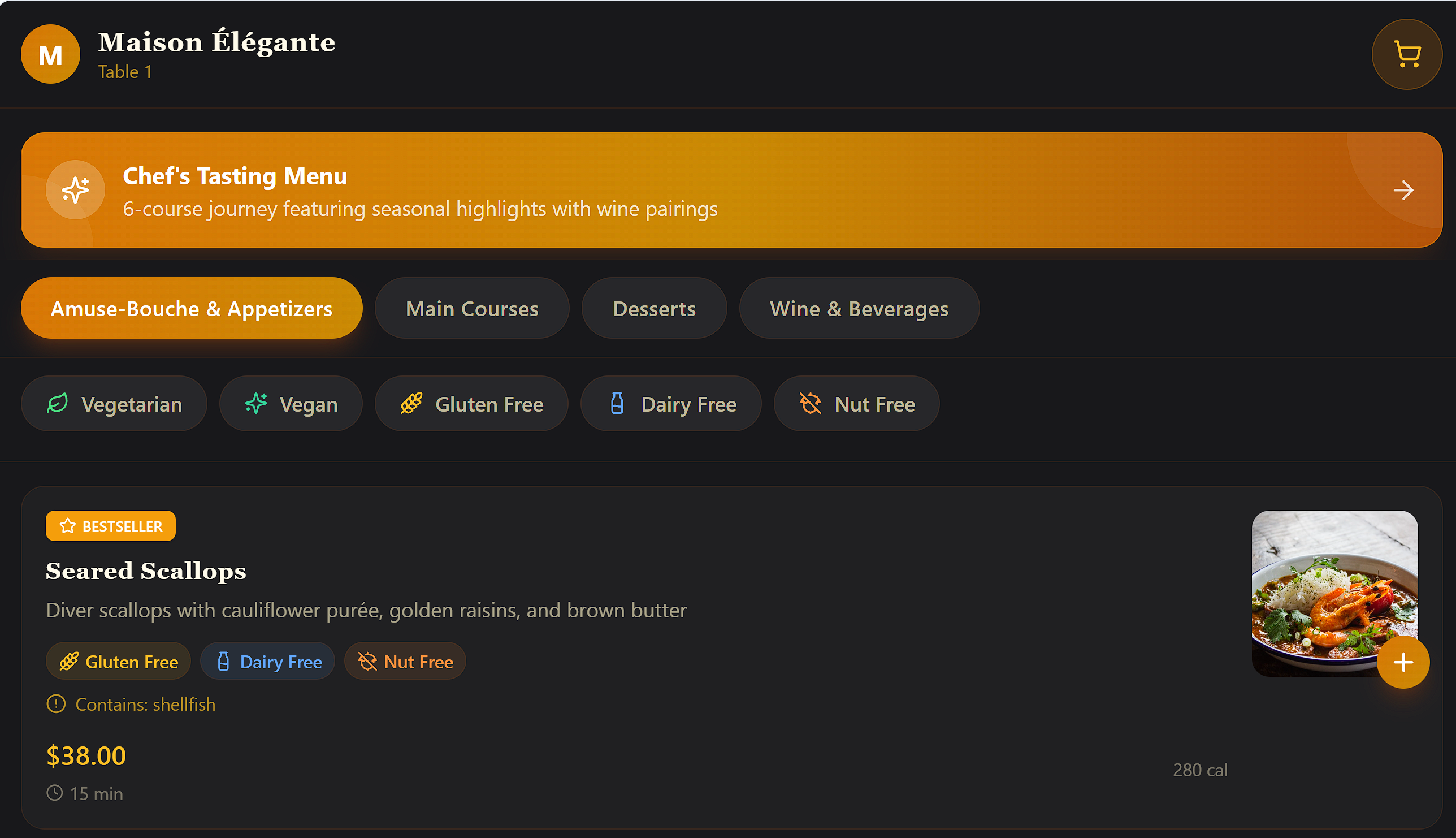 Menu Flow template preview