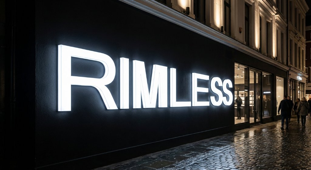Rimless illuminated letters on retail shopfront