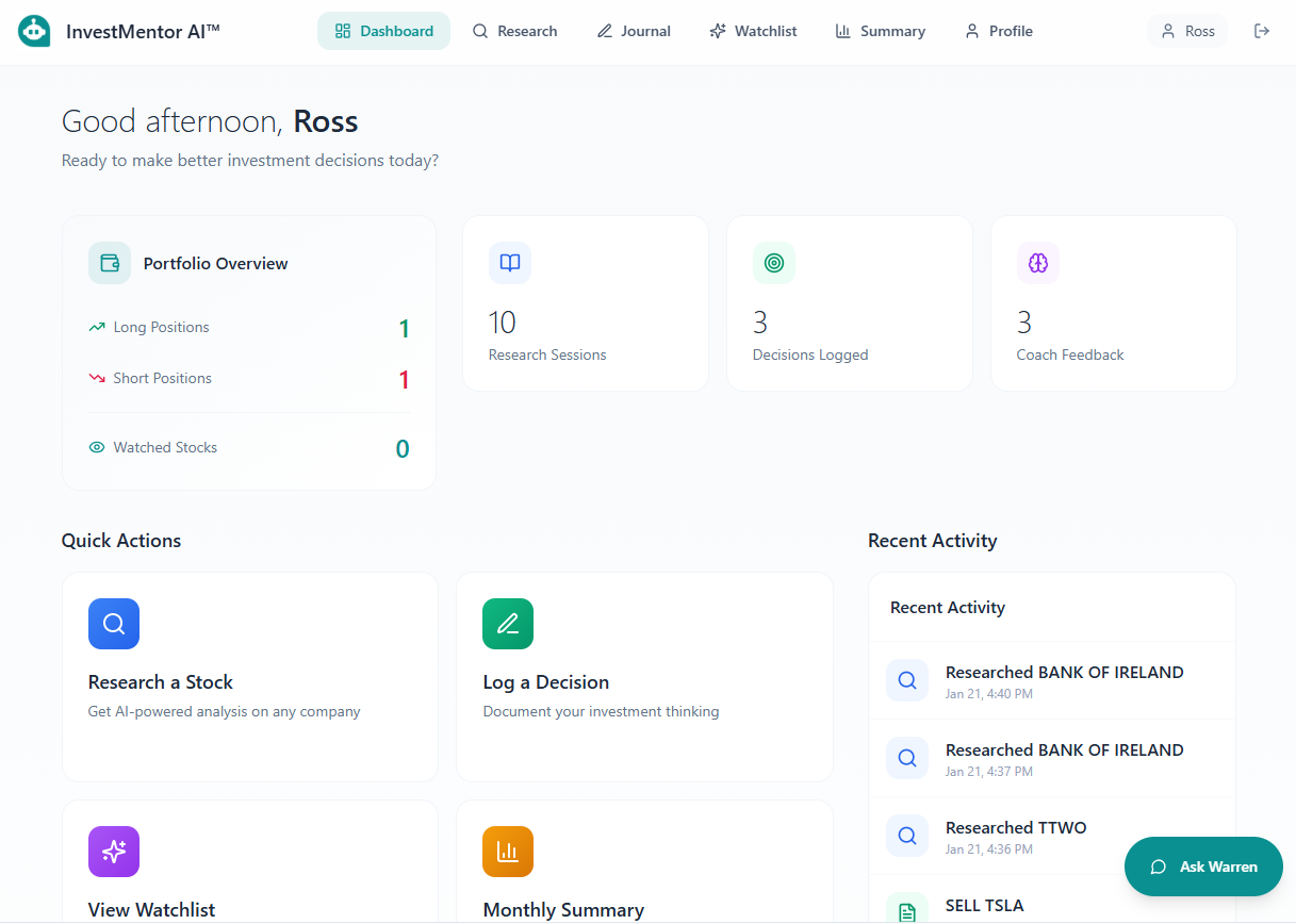 InvestMentor template preview