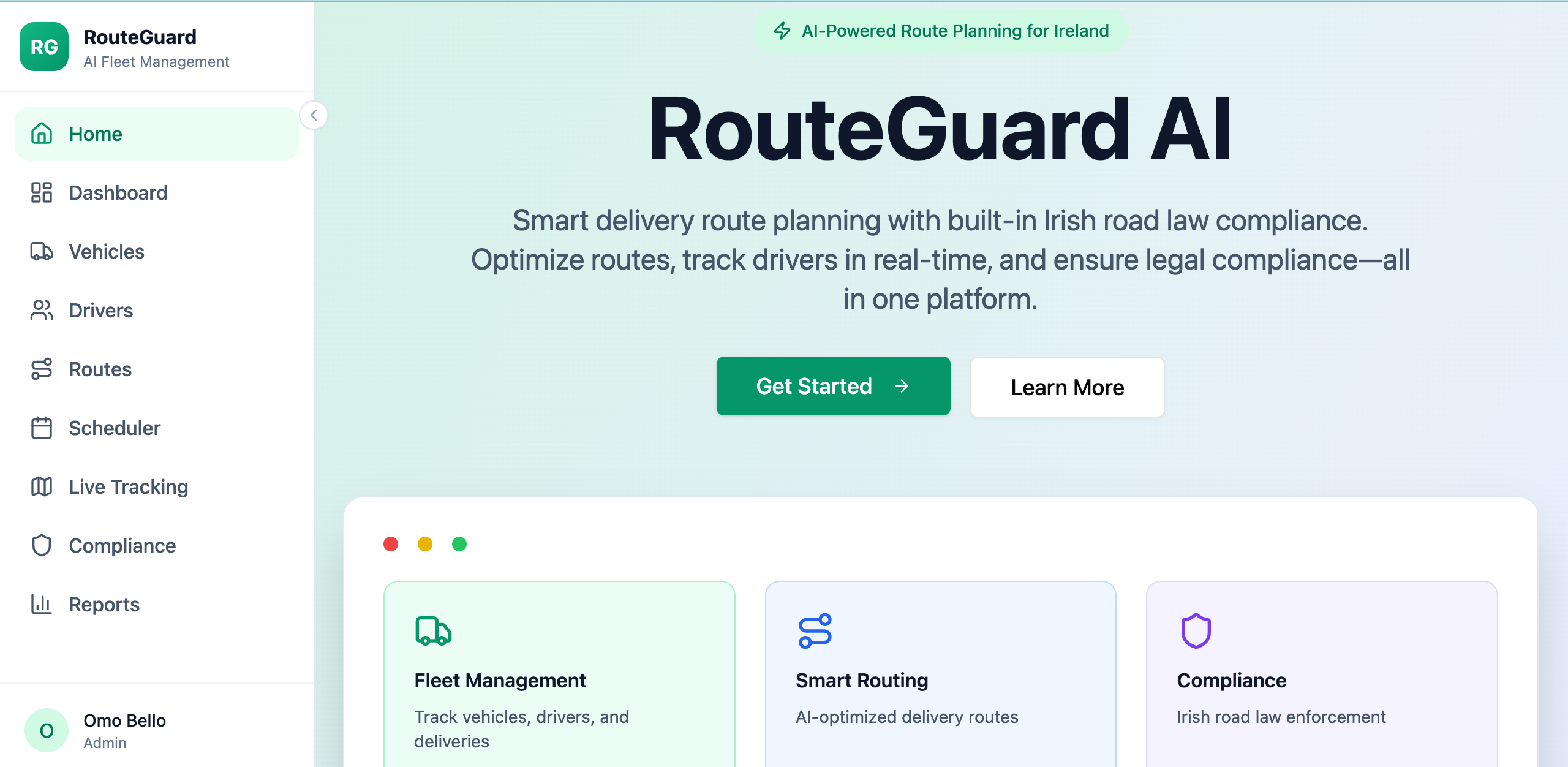 RouteGuard AI template preview