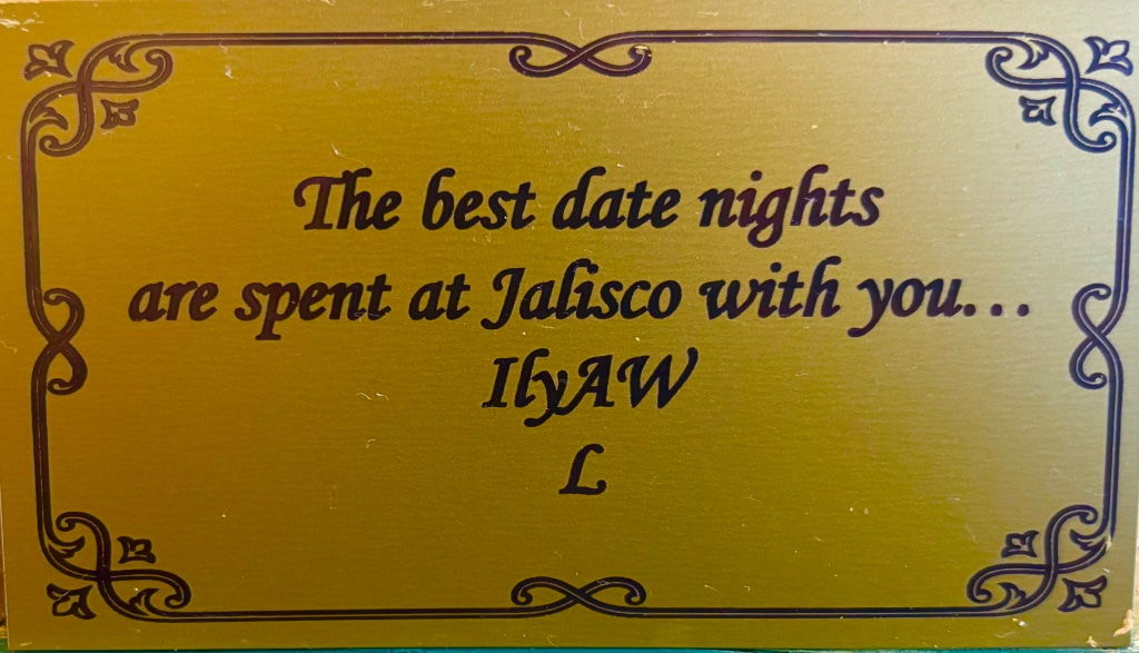 Plaques covering the dining room wall