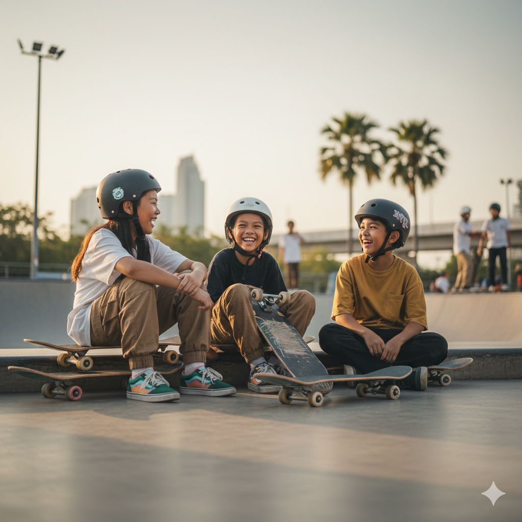 Youth skateboarding and expressing creativity through movement