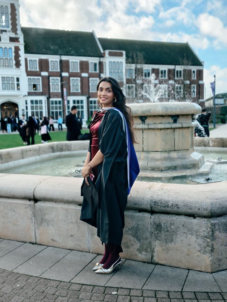 Portrait at university courtyard