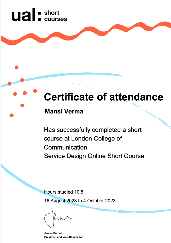 Service Design Online Short Course