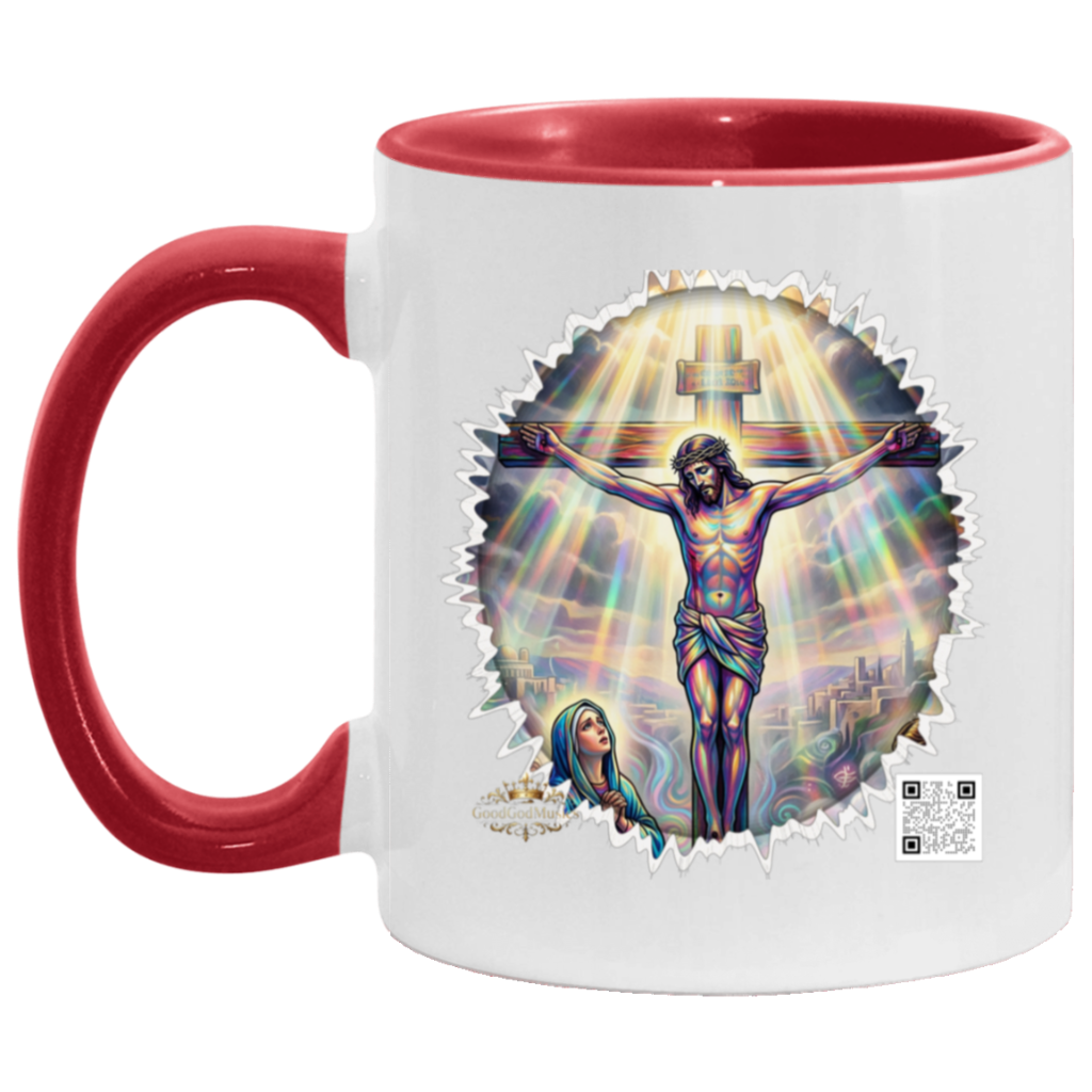 11oz Accent Mug - Cross (Red)