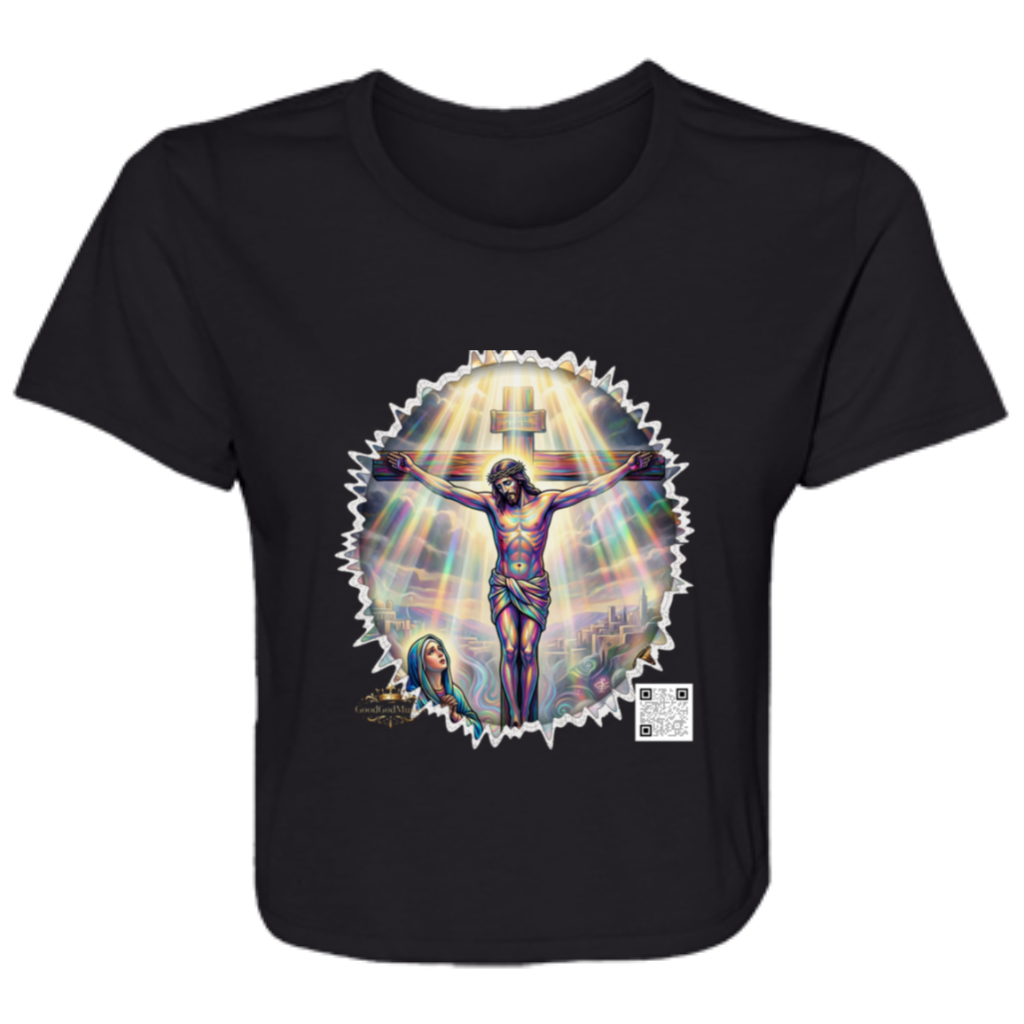 Bella+Canvas Ladies Flowy Cropped Tee - Cross