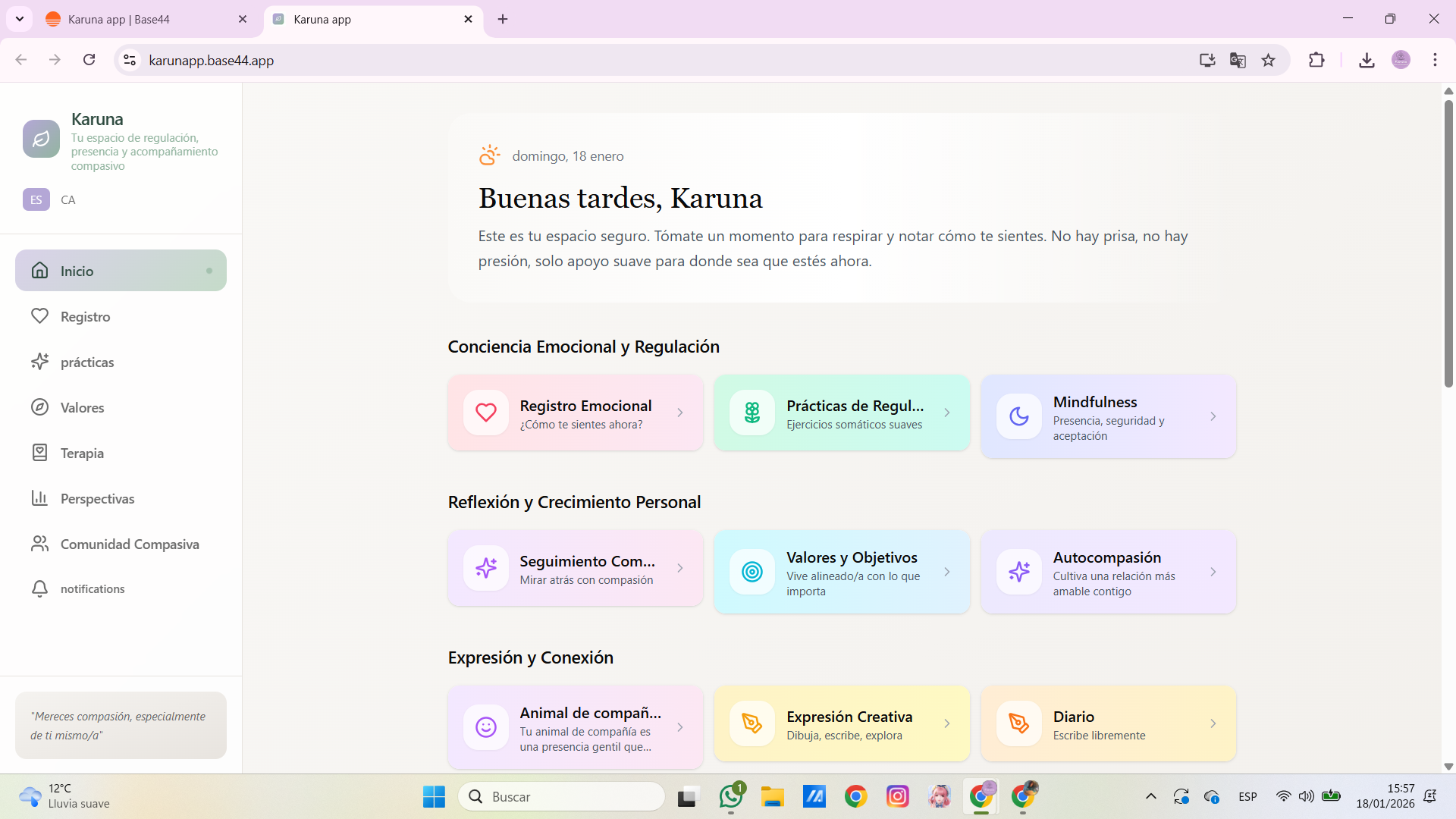 Karuna app template preview