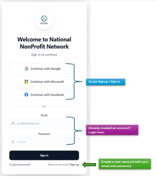 Sign in flow preview