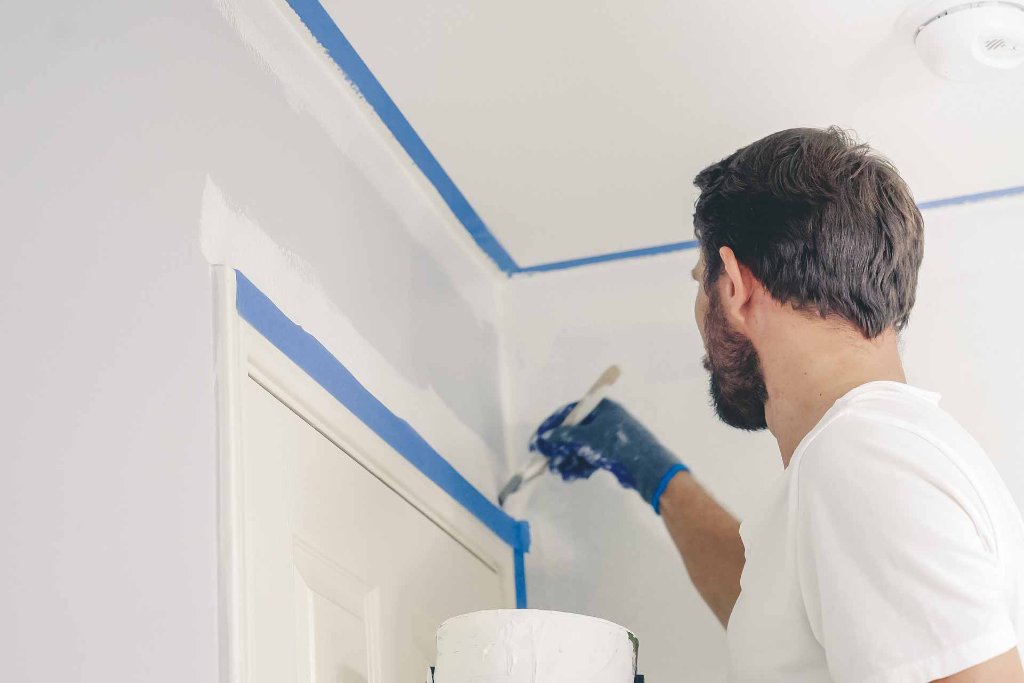 Professional interior painting with clean lines