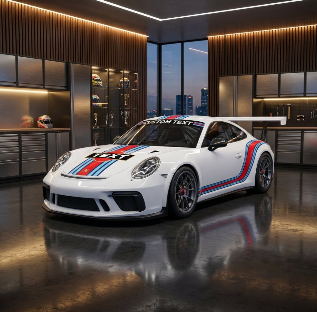 Martini Racing Stripes with Custom Text - 991/992