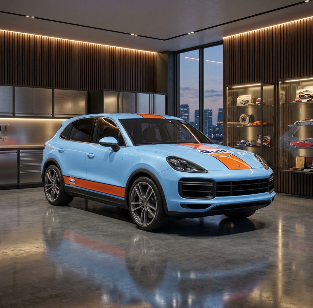 Gulf Racing Stripes - Light Blue/Orange Gloss