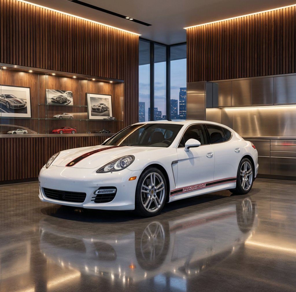 Porsche Panamera Bicolor Racing Stripes - Black/Red Gloss