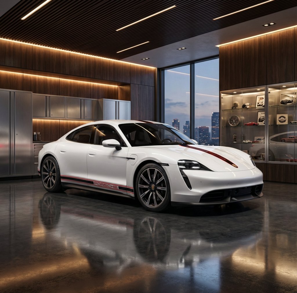 Porsche Racing Stripes - White/Red/Black Gloss