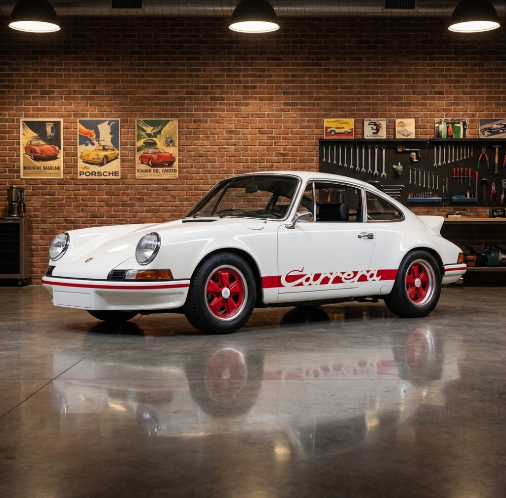 911 Carrera Script Side Graphics - Classic Racing Stripe