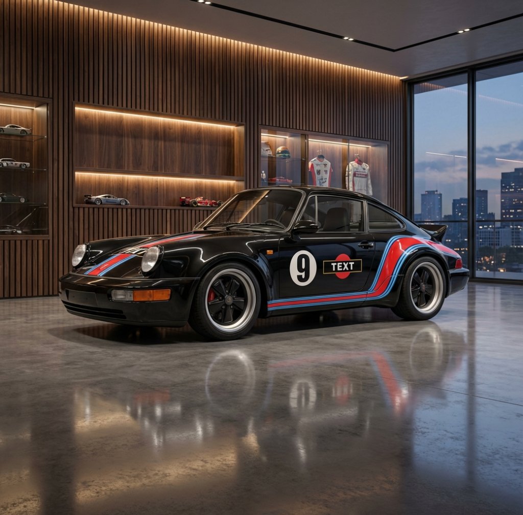 911 Martini Racing Side Stripes with Custom Number Badge