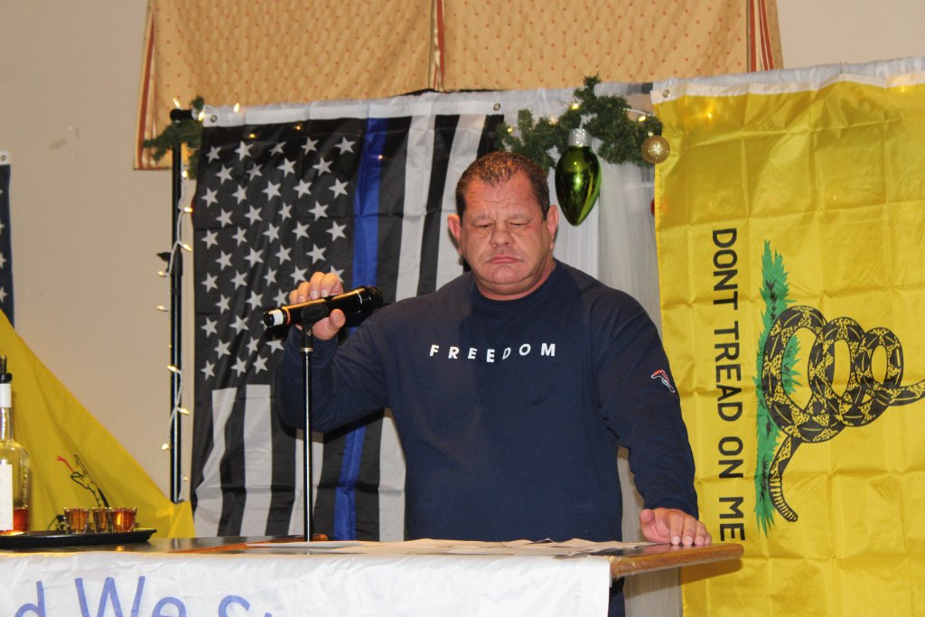 Mickey X3 speaking at conservative political rally - Illinois Republican leadership