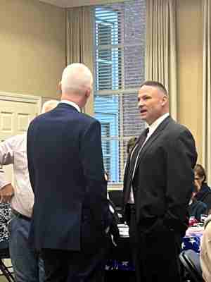 Roman Buchberger meeting with community members