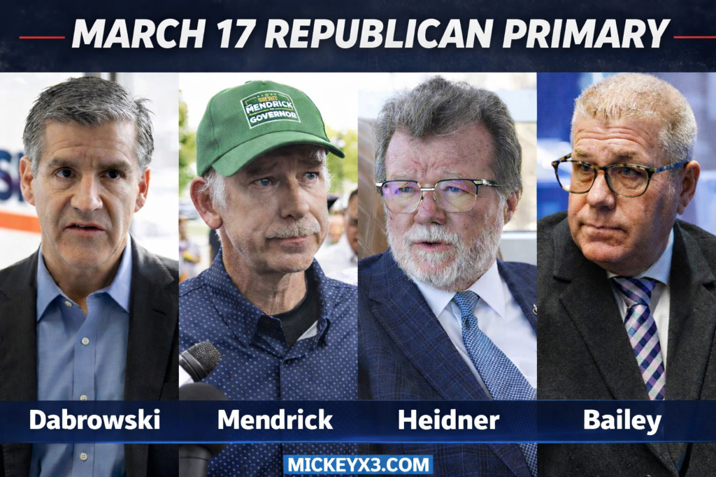 March 17 Republican Primary - Dabrowski, Mendrick, Heidner, Bailey - Illinois Governor Race 2026
