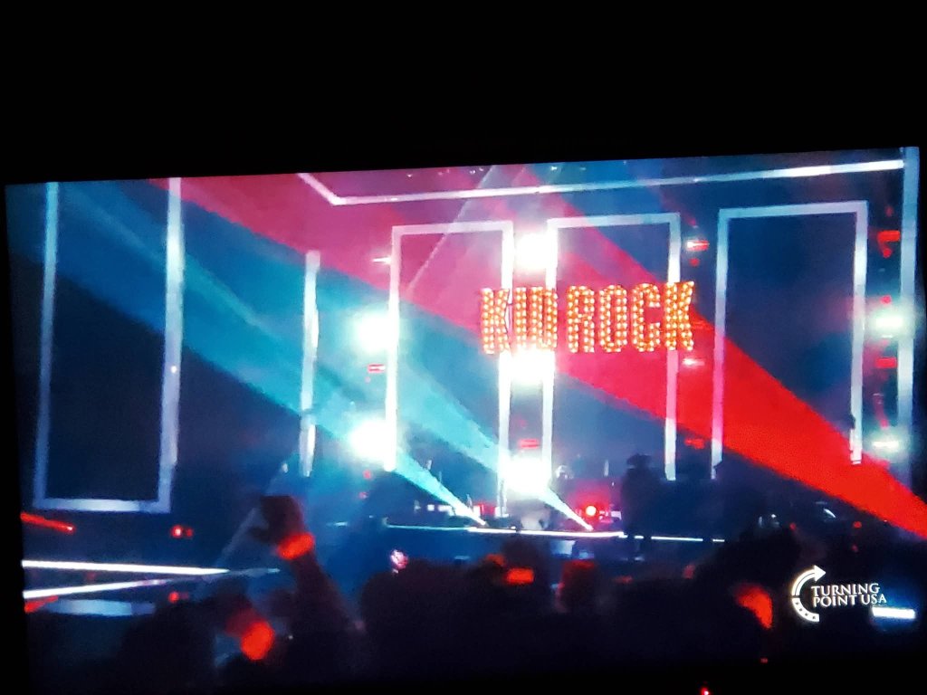 Kid Rock performing at the Turning Point USA All-American Halftime Show