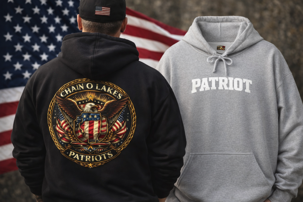 Chain O' Lakes Patriots Emblem Hoodie