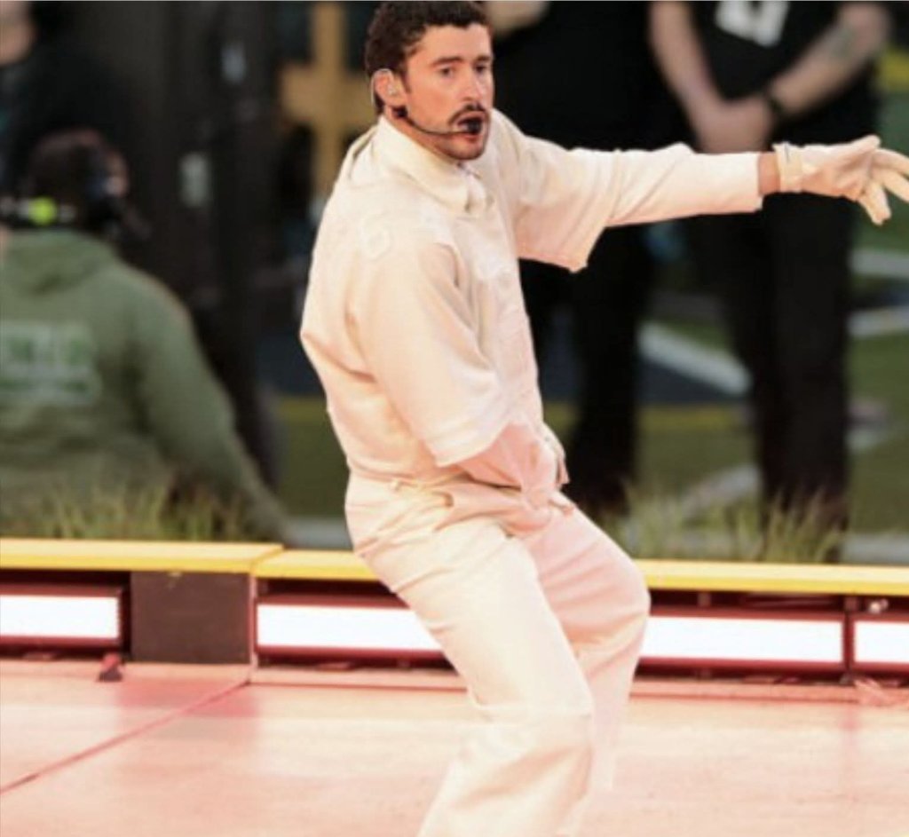 Bad Bunny dancing at Super Bowl halftime