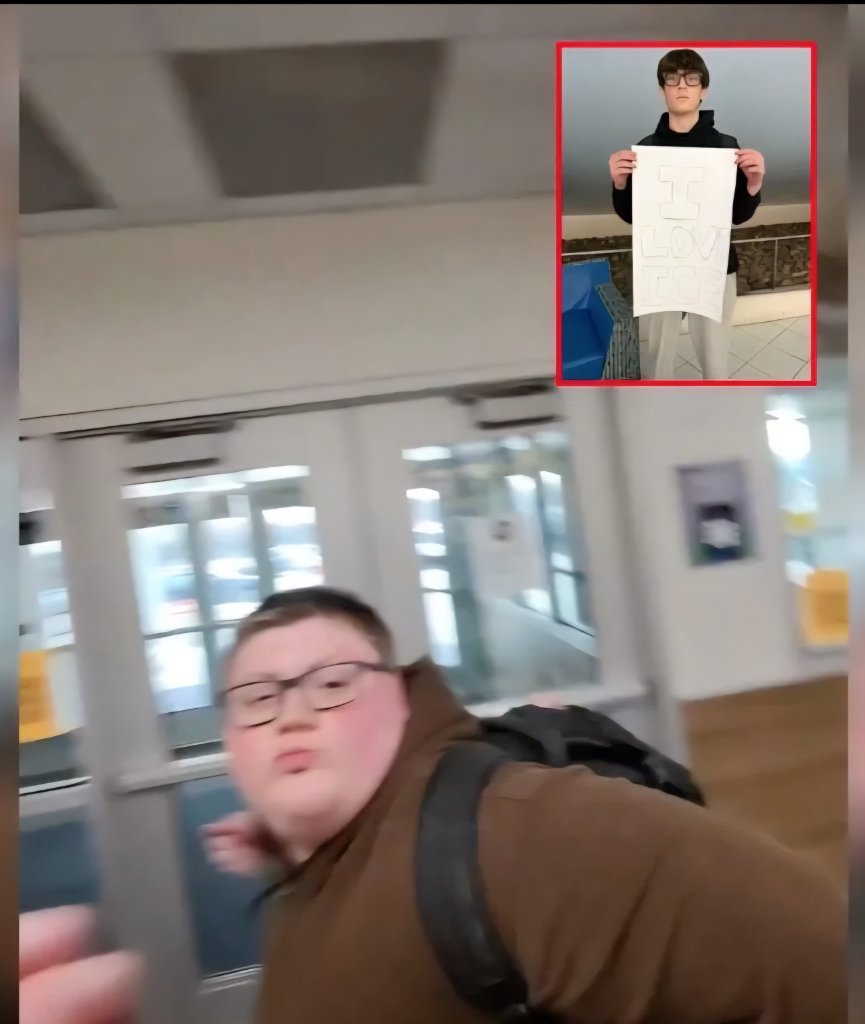 Lake Zurich High School student punched for holding I Love ICE sign during anti-ICE walkout