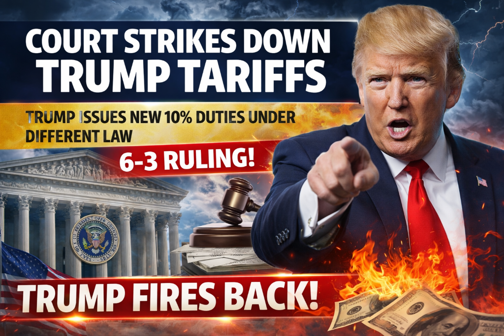 Supreme Court Strikes Down Trump Tariffs 6-3 Ruling Trump Fires Back With New 10 Percent Duties