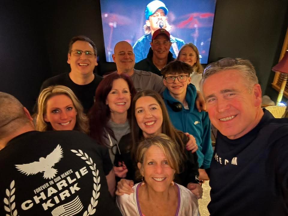 Patriots watching the All-American Halftime Show together