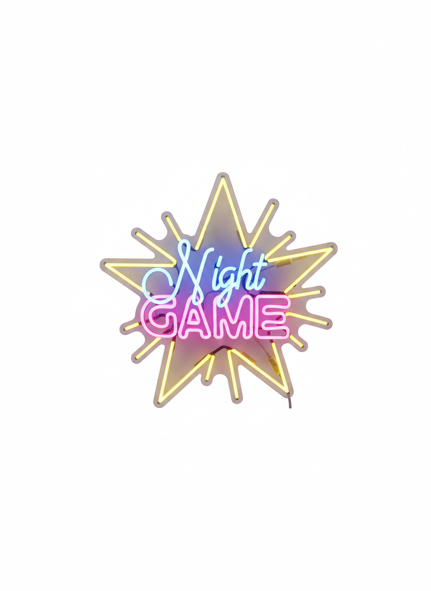 שלט ניאון לתליה NIGHT GAME
