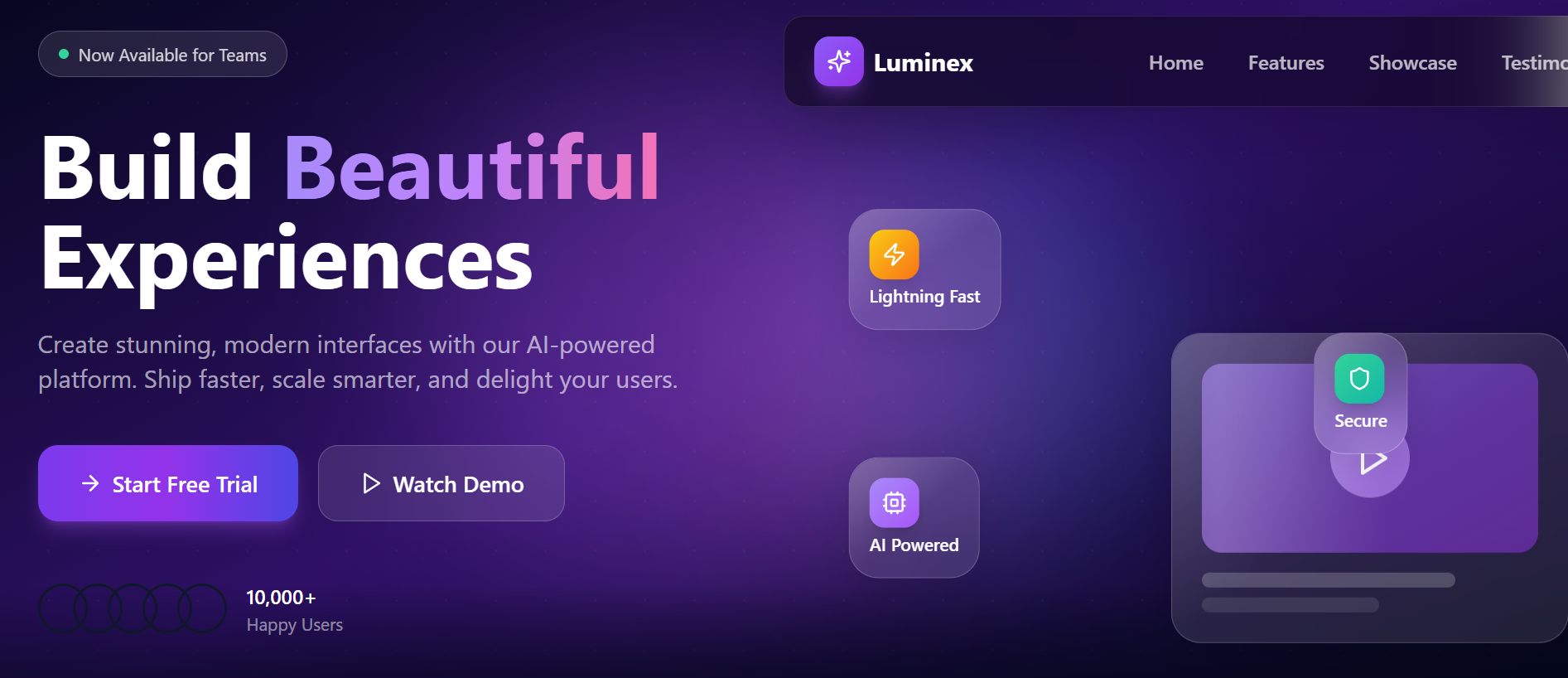 ios inspired glassmorphic ui template preview