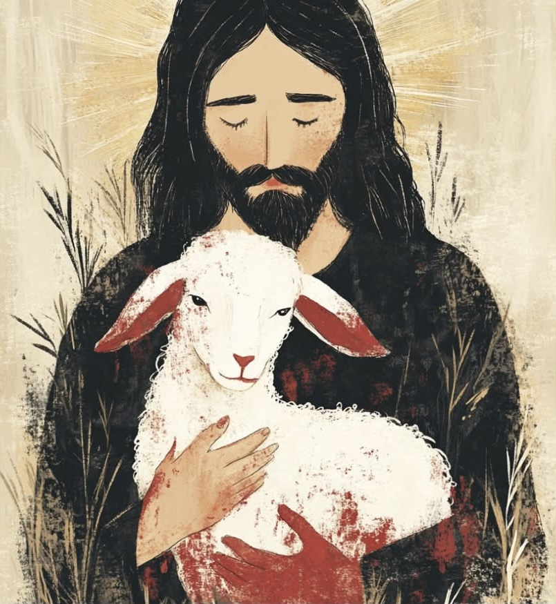 Christ with Lamb - Sacred Compassion