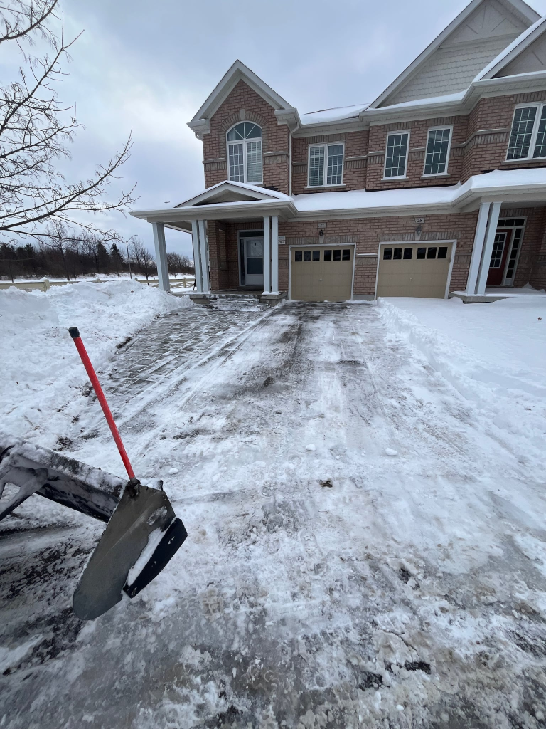 Residential driveway snow removal